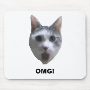 OMG CAT! (what has he seen?) Mouse Pad
