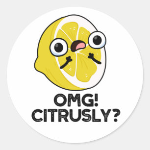 OMG Citrusly Funny Fruit Citrus Pun  Classic Round Sticker
