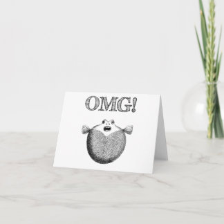 OMG Cute and Funny Illustrated Fish Note Card