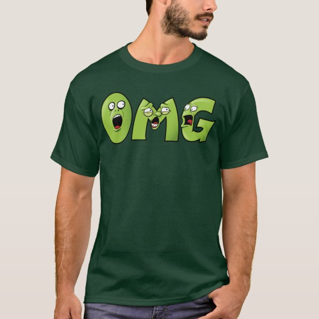 OMG Expressive Cartoon Letters T-Shirt (Front)
