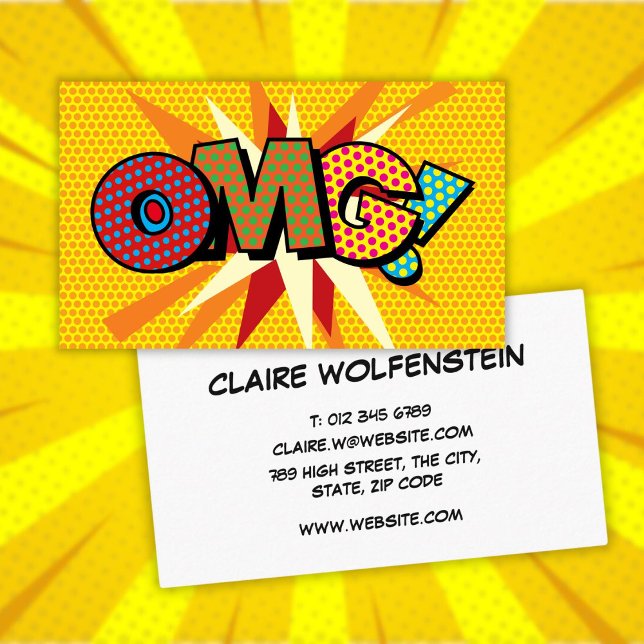 OMG Fun Retro Comic Book Business Card (OMG Fun Retro Comic Book Business Card)