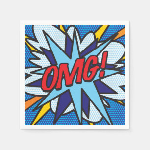 OMG Fun Retro Comic Book Napkin