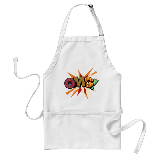 OMG Fun Retro Comic Book Pop Art Standard Apron (Front)