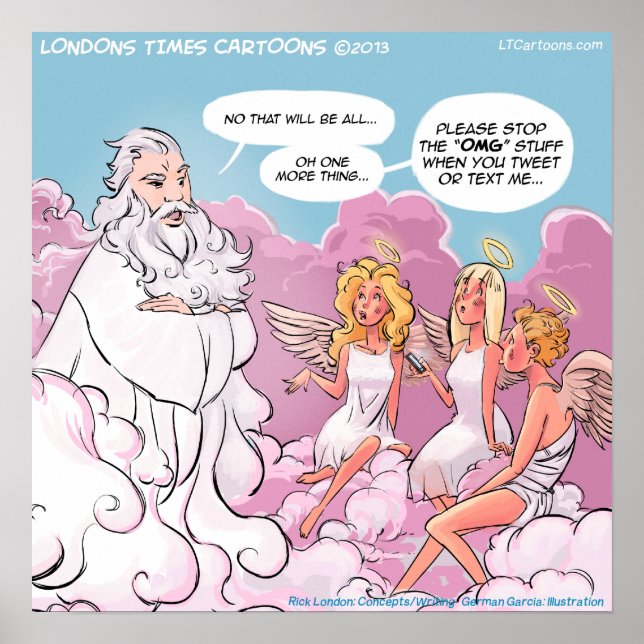 OMG Funny Social Media Cartoon Poster (Front)