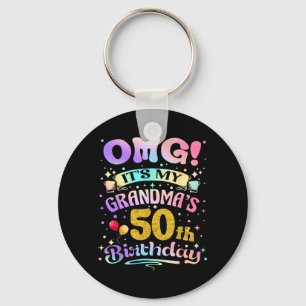 Omg Grandmas 50th Birthday Happy 50 Years Old Key Ring