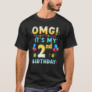 OMG Its My 2nd Birthday 2 Years Old Birthday Party T-Shirt