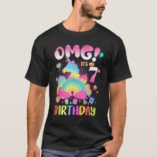 Omg It's My 7th Birthday Girl Fidget 7 Years Old B T-Shirt