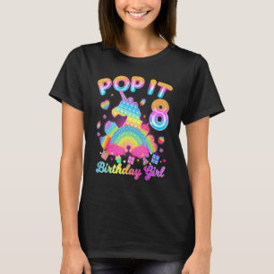 Omg It's My 8th Birthday Girl Fidget 8 Years Old B T-Shirt