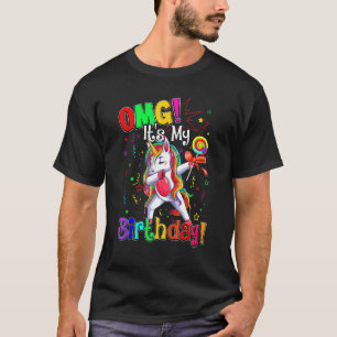 Omg It's My 8th Birthday Girls Unicorn 8 Years Old T-Shirt