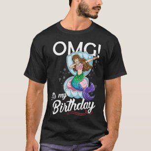 OMG Its My Birthday Dabbing Mermaid Dab Dance  T-Shirt