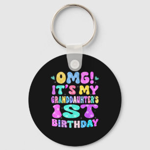 Omg Its My Granddaughters 1st Birthday Flowers 1 Y Key Ring