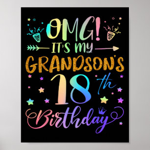 Omg Its My Grandsons 18th Birthday Sweet 18 Years  Poster
