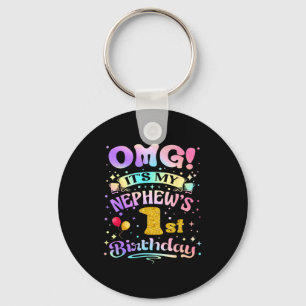 Omg Its My Nephews 1st Birthday Happy 1 Years Old Key Ring