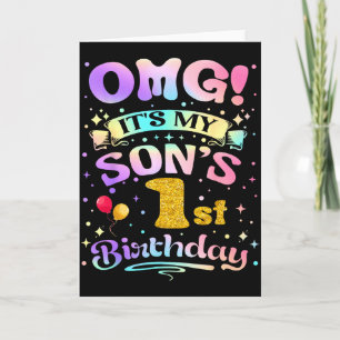Omg Its My Sons 1st Birthday Happy 1 Years Old Card