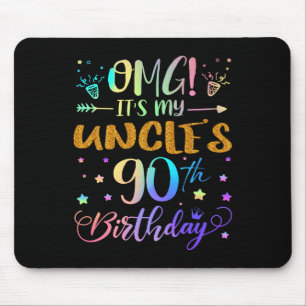 Omg Its My Uncles 90th Birthday Sweet 90 Years Old Mouse Pad