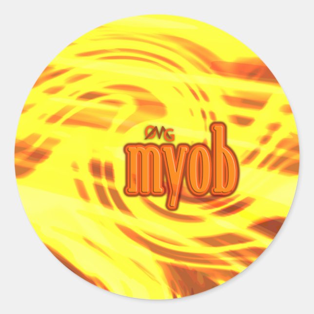 OMG! myob Classic Round Sticker (Front)