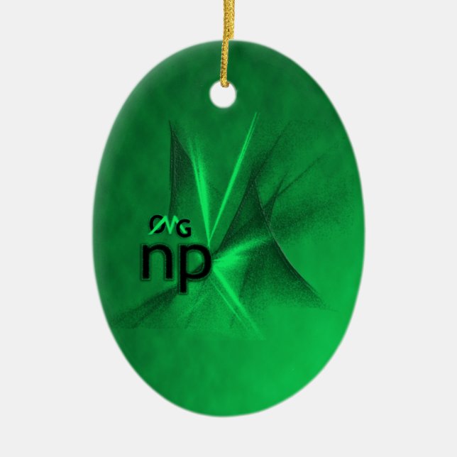OMG! np Ceramic Tree Decoration (Front)