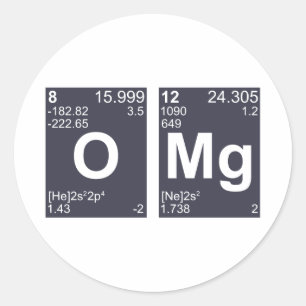 OMG Oh My God Periodic Table Elements Classic Round Sticker