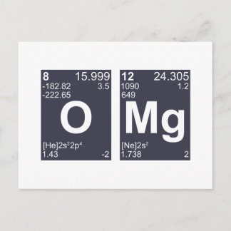 OMG Oh My God Periodic Table Elements Postcard