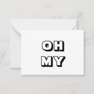 OMG, Oh My Gosh, God, black white card