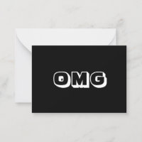 OMG, Oh My Gosh, God, black white card