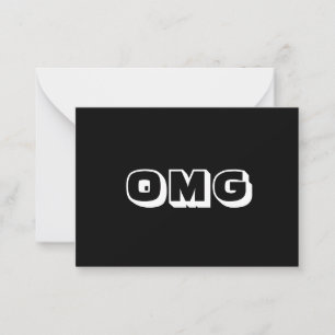 OMG, Oh My Gosh, God, black white card