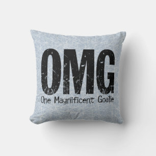 OMG: One Magnificent Goalie (Hockey) Throw Pillow