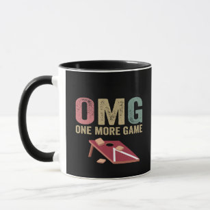 Omg One More Game Funny Conrhole Game Retro Gift  Mug