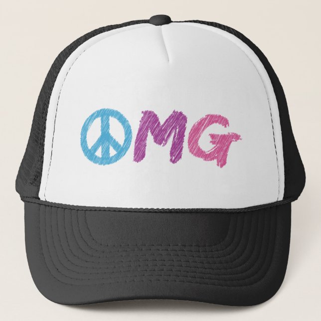 omg peace sign trucker hat (Front)
