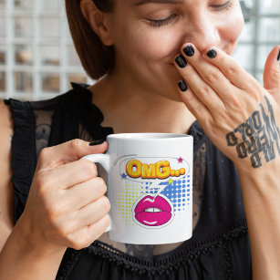 OMG Pop Art Comic Speech Bubble Coffee Mug