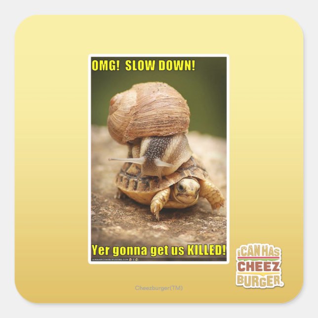 OMG! Slow down! Square Sticker (Front)