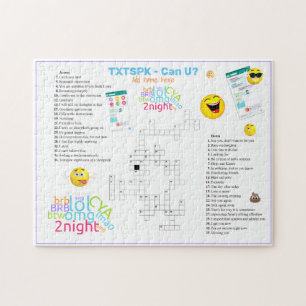 OMG TEXT SPEAK Crossword Emoji Fun Urban Slang Jigsaw Puzzle