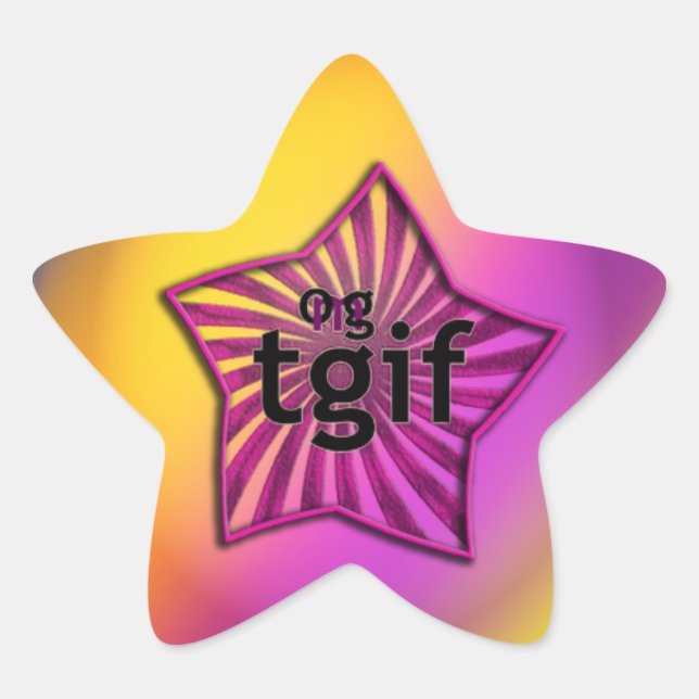 OMG! tgif Star Sticker (Front)