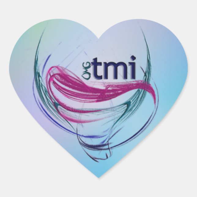 OMG! tmi Heart Sticker (Front)