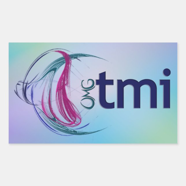 OMG! tmi Rectangular Sticker (Front)