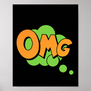 OMG! Vibrant Pop Art Comic Expression Poster
