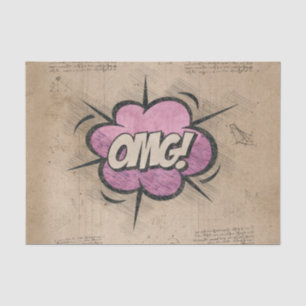 OMG! Vintage Comic Book Steampunk Pop Art Tissue Paper