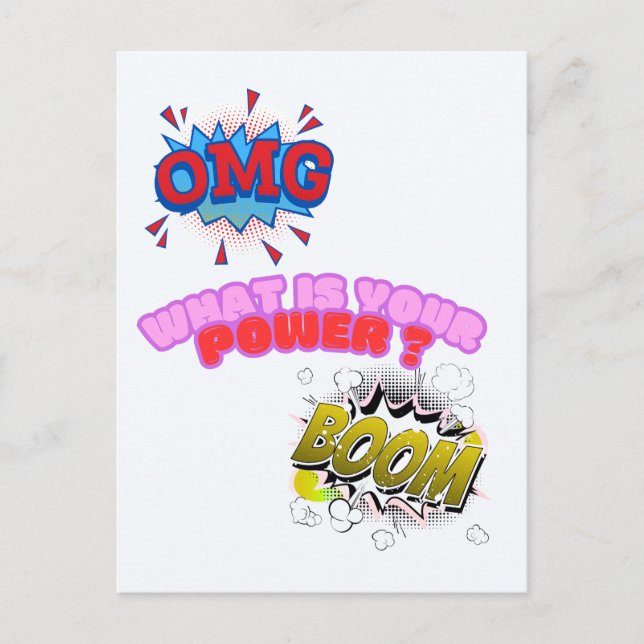 OMG,What Is Your Power ? Postcard (Front)