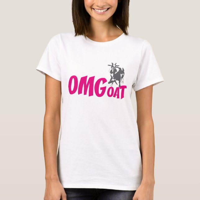 OMGoat Pygmy Goat the Goat Lovers OMG in Pink T-Shirt (Front)