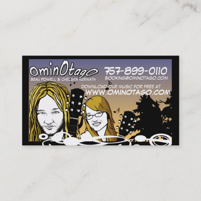 OminOtagO Contact (new!) Business Card (Front)