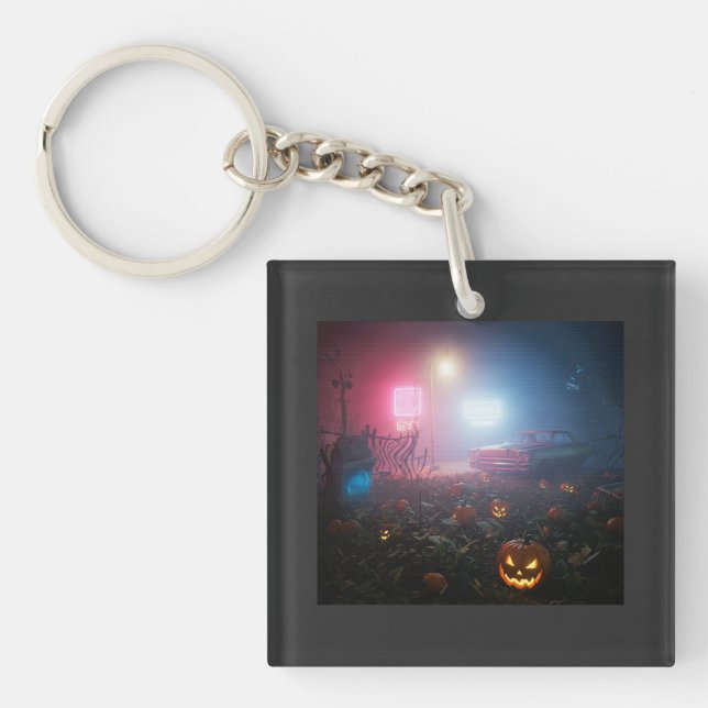 Ominous Halloween Night Key Ring (Front)