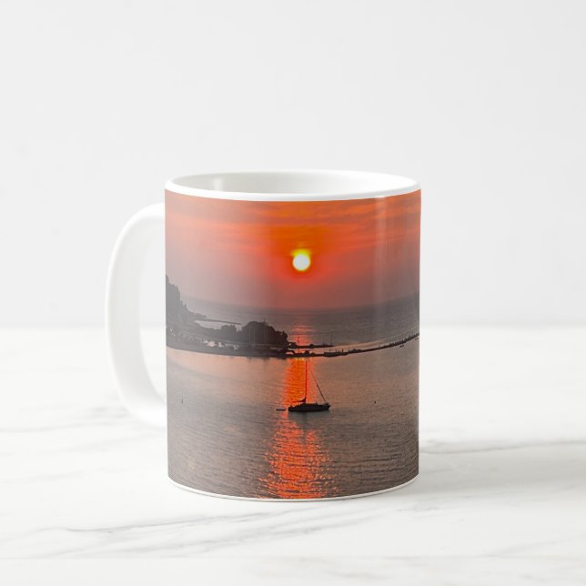 Omis Croatia Sunset Orange Sky Coffee Mug (Front Left)
