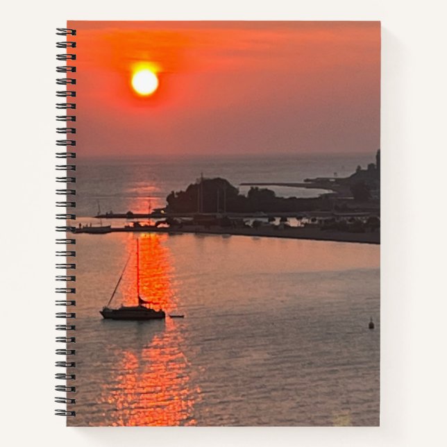 Omis Croatia Sunset Orange Sky Notebook (Front)