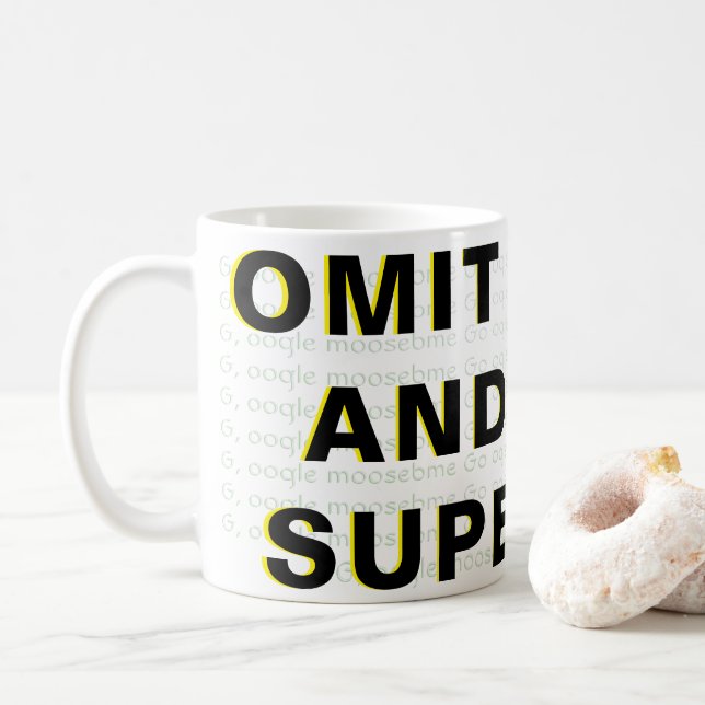 OMIT FACT$ AND FEEL SUPERIOR! COFFEE MUG (With Donut)