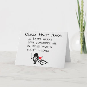 Omnia Vincit Amor A Funny Thinking Of You Poem Card