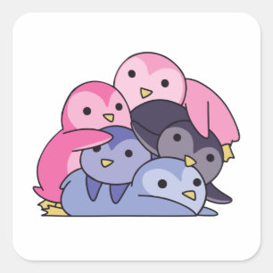 Omnisexual Flag Pride Lgbtq Cute Penguin Square Sticker