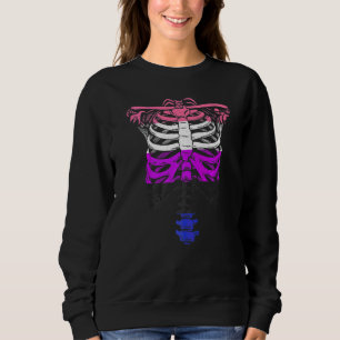 Omnisexual Gender Fluid Skeleton Ribcage LGBTQ Ske Sweatshirt