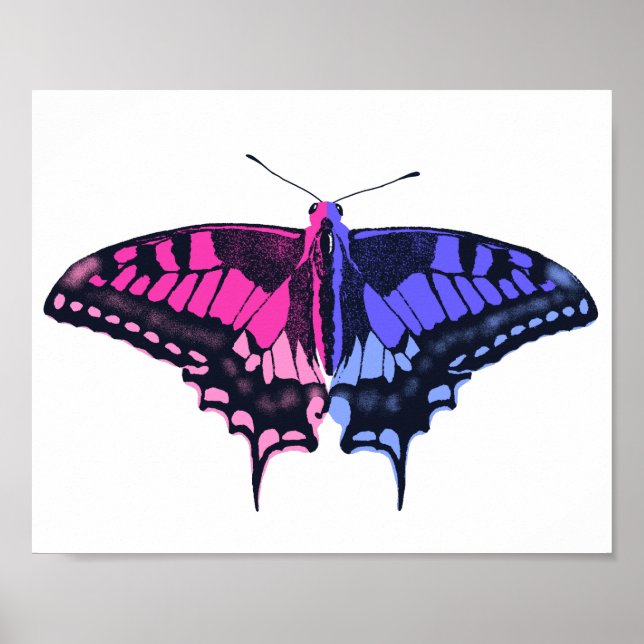 Omnisexual Pride Flag Swallowtail Butterfly Poster (Front)