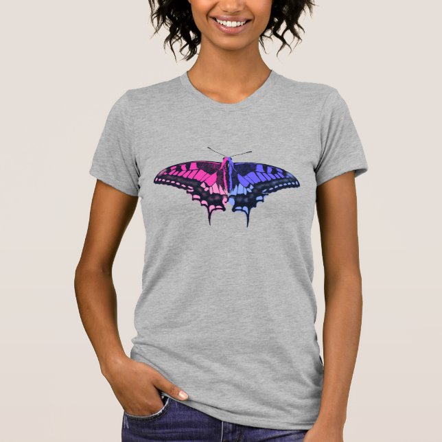 Omnisexual Pride Flag Swallowtail Butterfly T-Shirt (Front)