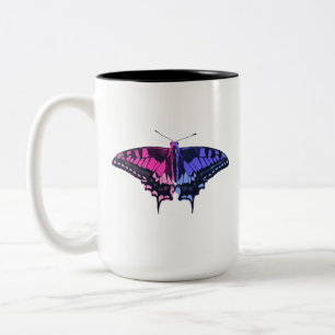 Omnisexual Pride Flag Swallowtail Butterfly Two-Tone Coffee Mug